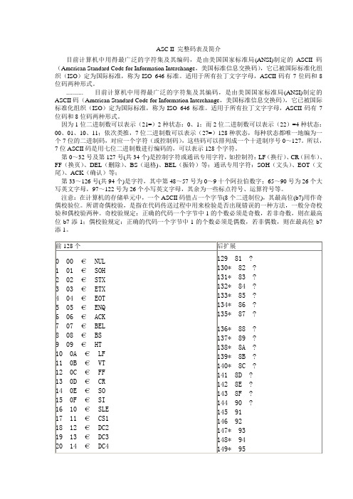 ASC_II_完整码表及简介