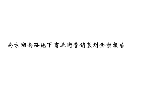 最新地下商业街营销策划全案报告