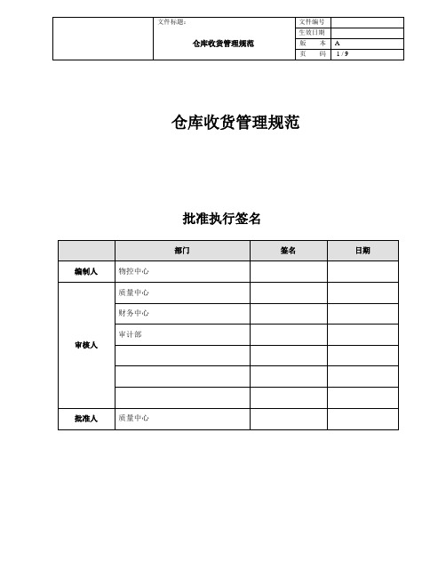 收货管理规定-(最全面)