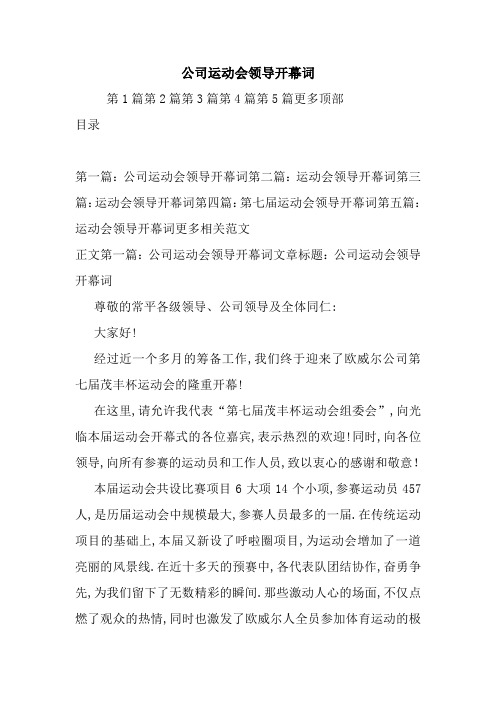 公司运动会领导开幕词.doc