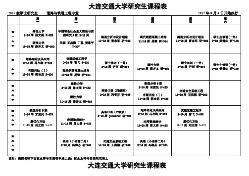 大连交通大学研究生课程表