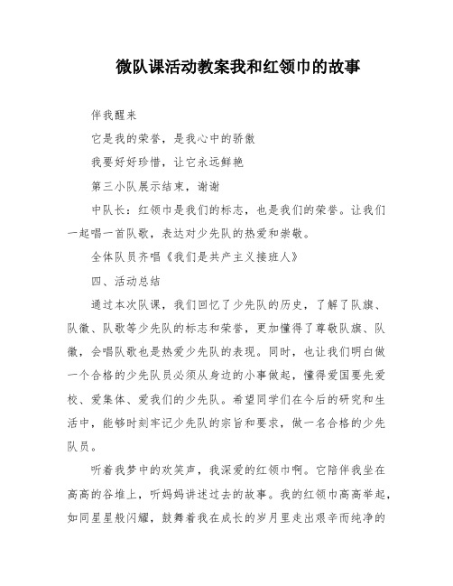 微队课活动教案我和红领巾的故事