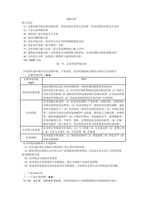 战略分析知识点