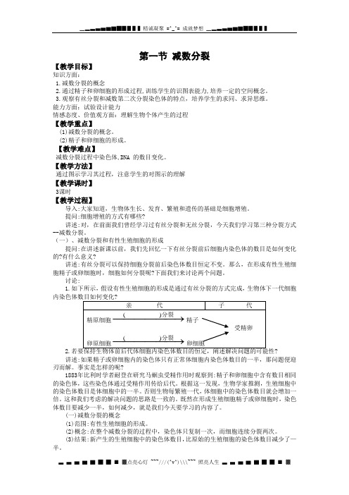 生物：2.1《减数分裂》教案(苏教版必修2)