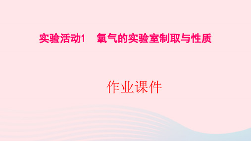 人教版九年级化学上册第二单元 实验活动1氧气的实验室制取与性质 作业课件