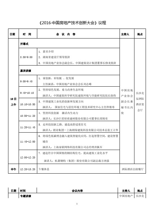 2016·中国房地产技术创新大会议程