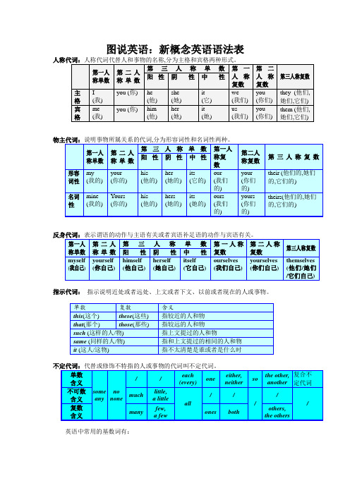 图说英语：新概念英语语法表