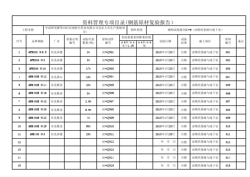 (钢筋原材复验报告)