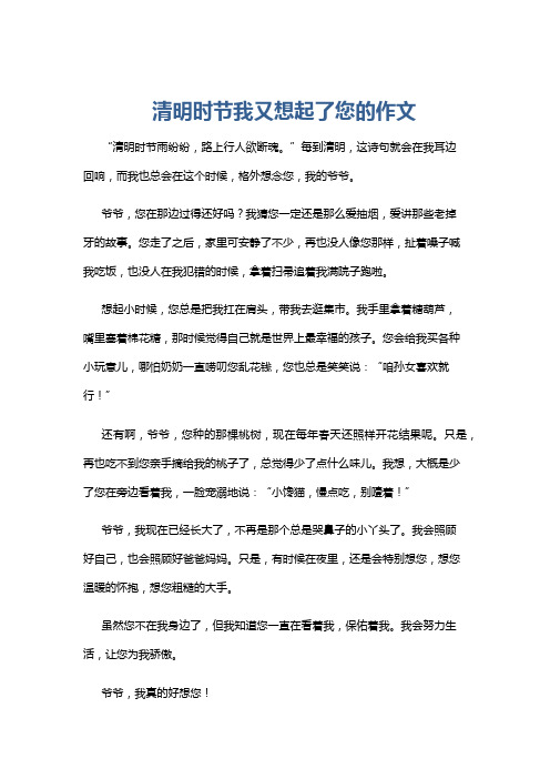 清明时节我又想起了您的作文