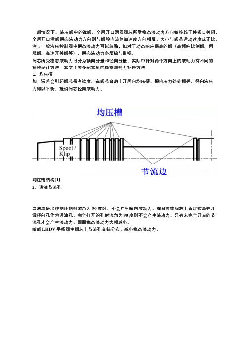 液压阀中常见的液动力补偿方法