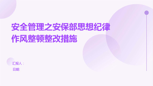 安全管理之安保部思想纪律作风整顿整改措施