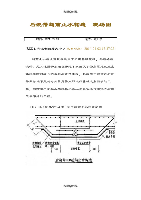 后浇带超前止水构造之欧阳学创编