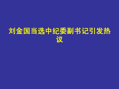 刘金国当选中纪委引发热议