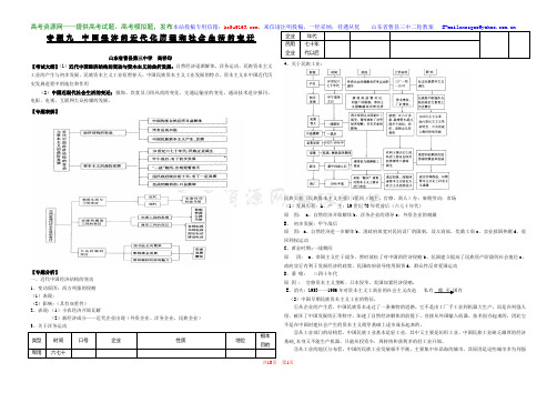 专题九中国经济的近代化历程和社会生活的变迁