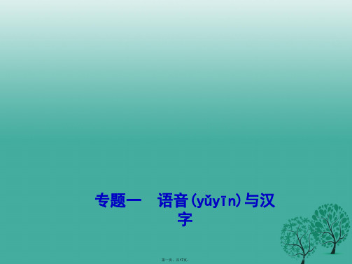 (季版)七年级语文下册专题复习一语音与汉字课件语文版