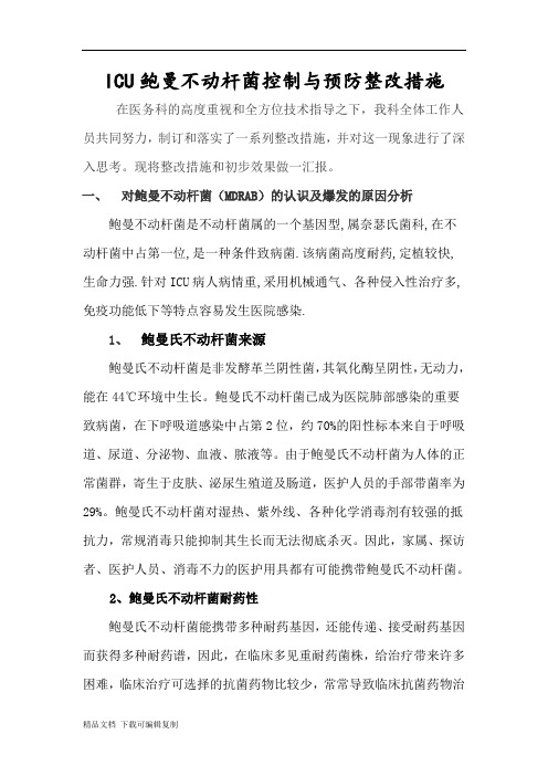 ICU鲍曼不动杆菌控制与预防措施