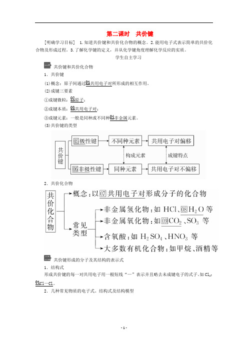 高中化学 第四章 第三节 第二课时 共价键教案 新人教版必修第一册