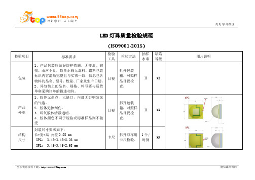 LED灯珠质量检验规范