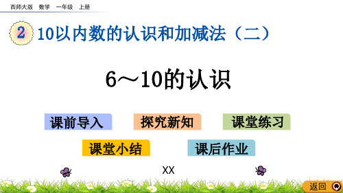 西师大版一年级上册数学《6-10的认识》10以内数的认识和加减法培优说课教学复习课件