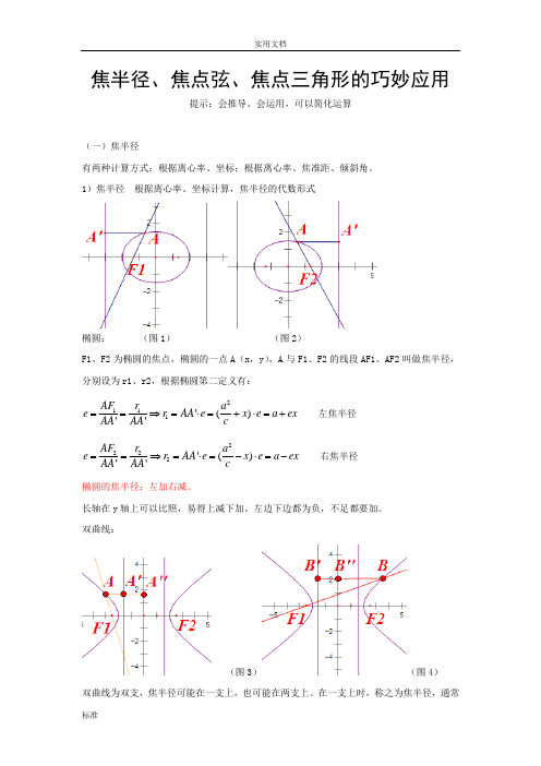 与焦半径相关的圆锥曲线的解题技巧