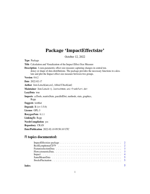 ImpactEffectsize 0.6.2 软件包用户指南说明书