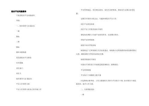 校园安全风险清单