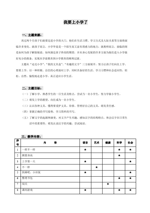 我要上小学了(主题五)