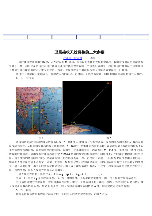 卫星天线调整的三大参数