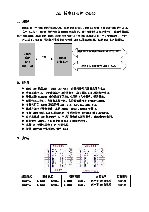 USB转串口芯片CH340