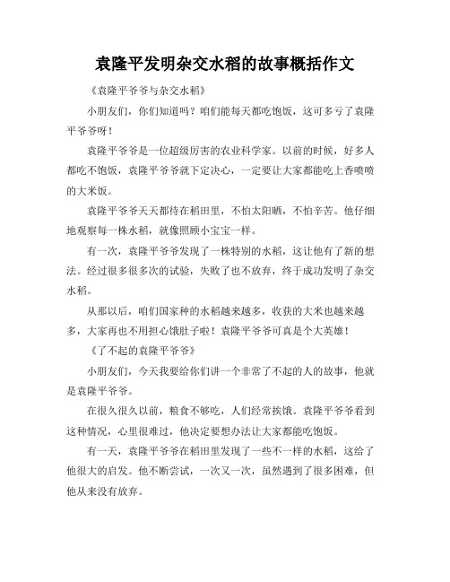 袁隆平发明杂交水稻的故事概括作文