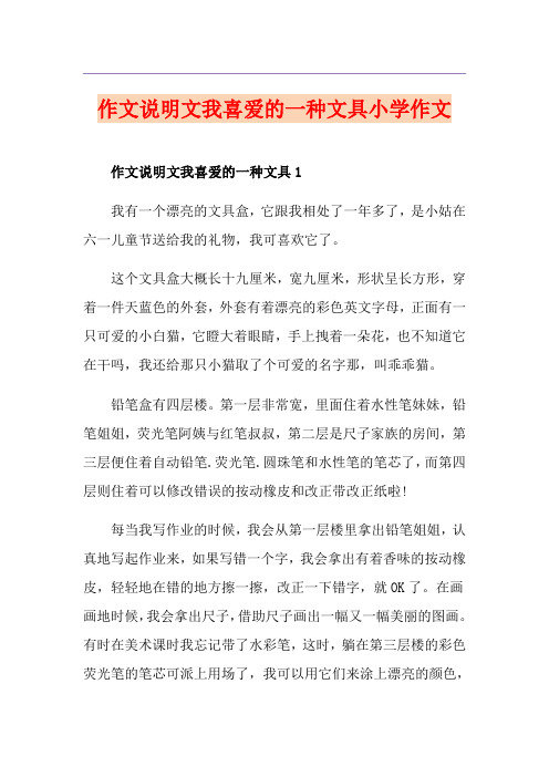 作文说明文我喜爱的一种文具小学作文