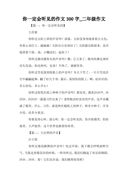 你一定会听见的作文300字_二年级作文