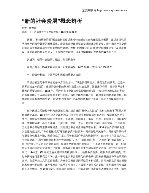 “新的社会阶层”概念辨析