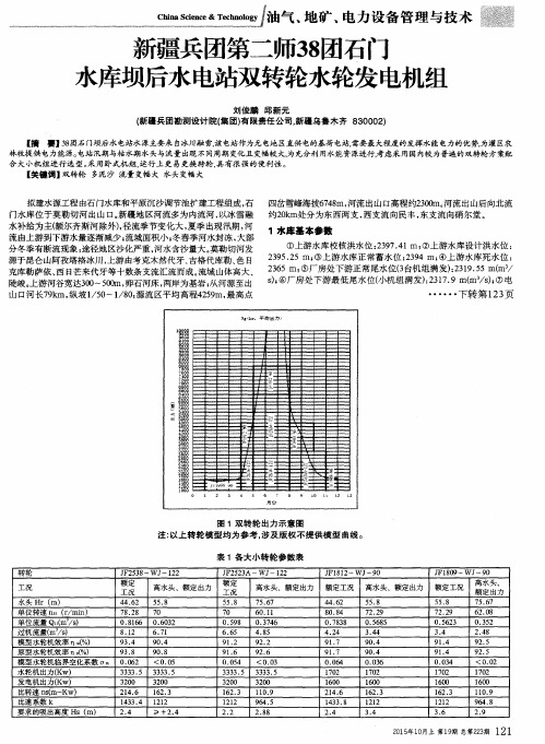 新疆兵团第二师38团石门水库坝后水电站双转轮水轮发电机组