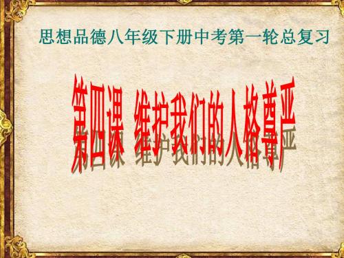 八年级政治 第四课第一轮总复习课堂教学演示文稿课件 人教版