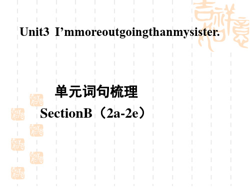 人教版八年级上册英语 Unit 3  单元词句梳理Section B(2a-2e)