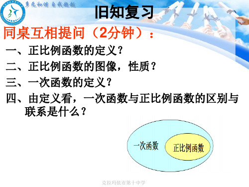 同桌互相提问(2分钟)一、正比例函数的定义二、正