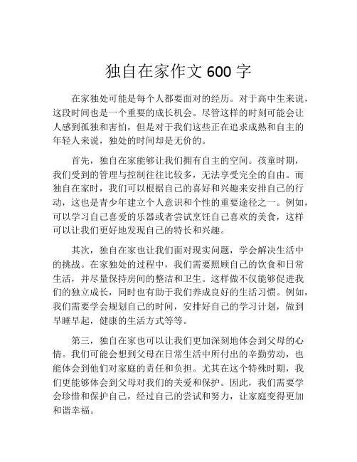 独自在家作文600字