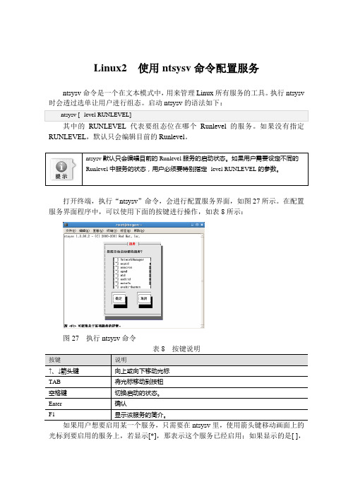 Linux2  使用ntsysv命令配置服务