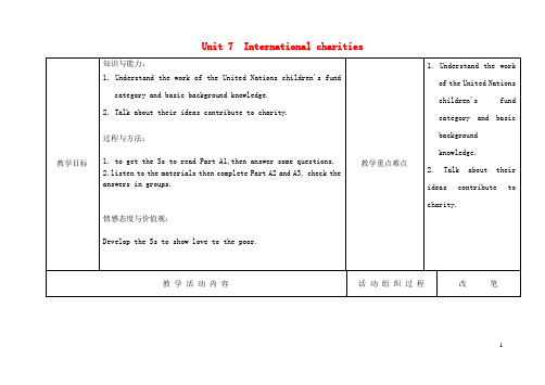 八年级英语下册 Unit 7 International charities Integrated skills教案 (新版)牛津版