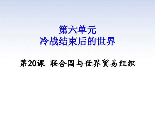 人教统编版九年级历史下册第六单元联合国与世界贸易组织PPT课件