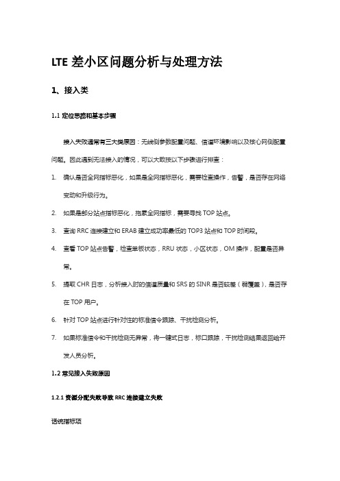 LTE差小区问题分析与处理方法