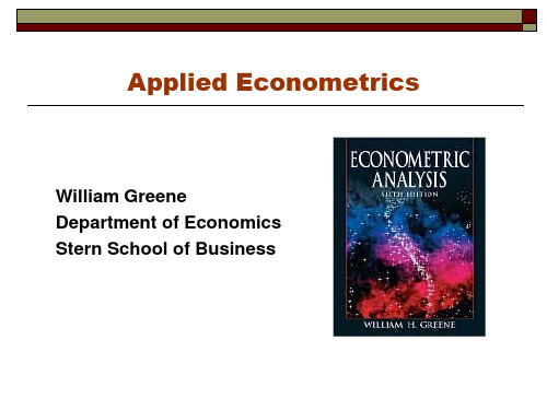 Econometrics-I-10 计量经济分析(第六版英文)ppt