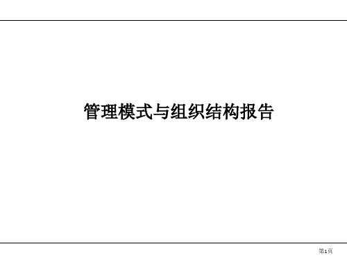 企业管理模式与组织结构研究报告