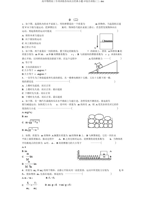 高中物理高三专项训练各知识点经典小题4-综合训练(二).doc