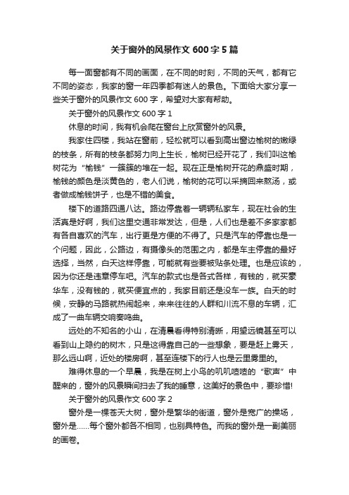 关于窗外的风景作文600字5篇