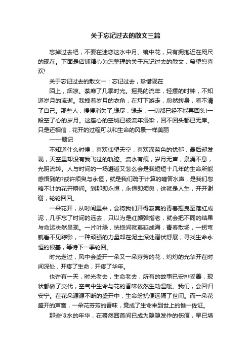 关于忘记过去的散文三篇