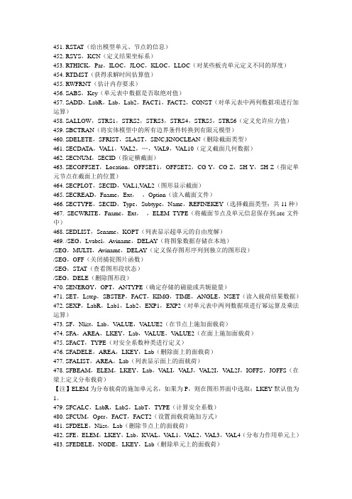 ANSYS_常用的命令