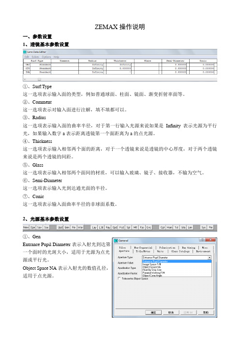 ZEMAX操作说明