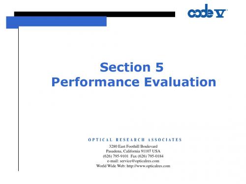 计算机辅助光学设计 code V S5.